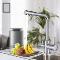 Suguword – Mitigeur de lavabo 3 voies pivotant 360° – Robinet avec sortie eau filtrée – Noyau en céramique – Installation facile