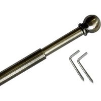 Secodir – Tringle à rideau extensible en métal acier – Longueur 60-100 cm – Diamètre Ø8 mm – Fixation sur encadrement PVC ou bois