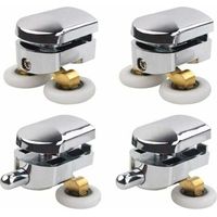 Roulettes pour porte de douche, 4 roulettes doubles, adaptées aux portes de douche, roulettes coulissantes, roulettes de remplacement pour porte de cabine de douche (25 mm)