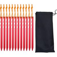 BRAVIX Piquet de Tente,Piquets de Tente,12 Pièces Sardines de Fixation,Piquet Tente Aluminium,Sardine Tente 18cm,Sardines Camping pour Bâche de Camping Bâche de Plage