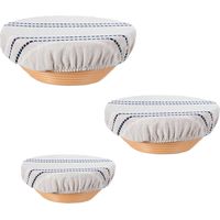 Set of 3 Bread Bowl Cover Reusable Bread Bowl Lids for Bread Protecting 9" 10" 13" Linen Elastic Liner for Baking Sourdough