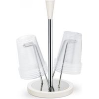 Giannini Glossy portabicchieri bianco acciaio e legno