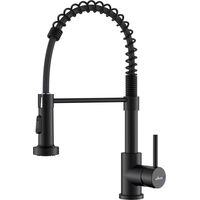 Kitchen Tap Black, APPASO Kitchen Taps with Pull Out Spray 360° Swivel, Kitchen Sink Taps with 2 Spray Modes, Single Lever Kitchen Mixer Taps Stainless Steel Matt-Black