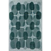 Tapis bleu intérieur extérieur antidérapant jacquard - 240 x 340 cm