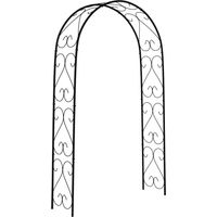 Arco de Jardín de Acero para Rosas y Plantas Trepadoras Arco de Boda para Plantas y Decoraciones 125x37x230 cm Negro