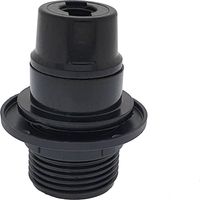 Portalamparas rosca Edison E14 con rosca tope negro