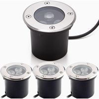 Spot encastrable extérieur 4 pack – Étanche IP67 – 3W 280 Lumen – Éclairage de jardin 3000K – Verre trempé et acier inoxydable