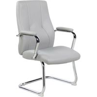 Dmora - Chaise de bureau Dmoncin, Chaise de salle d'attente avec accoudoirs, Chaise de salle d'attente ergonomique, 61x58h101 cm, Gris