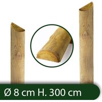10PZ Mezzi Pali in legno Recinzioni Staccionate Giardino Trattati Ø 8x300 H