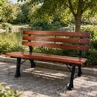 Banco Hyde Park de hierro fundido con listones de madera 122x60xH72 cm