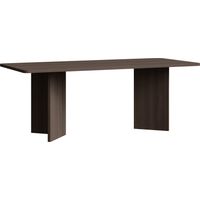 Selsey Qubeo – Esstisch 204x90 cm, rechteckig mit abgerundeten Kanten und Wangengestell, Holzoptik Esche Braun