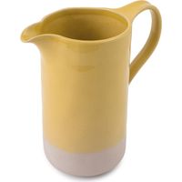 Jamie oliver big love perfect pitcher, cruche en grès jaune de 1,5l avec base brute pour l'eau ou les cocktails.