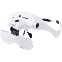 Toolcraft – Lunettes-loupe éclairantes 2469761 – Grossissement 1.0X à 3.5X – 2 LED blanches – Lentille 34mm pour précision