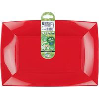 Gold Plast Piatto Rettangolare Nice Rosso China 345 x 230 Mm