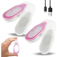 Lot de 2 lampes LED à clip - Pour infirmière - Rechargeable par USB - Lampe de poche à clip sur vêtements - Lumière de sécurité LED - Cartable pour le camping - Rouge