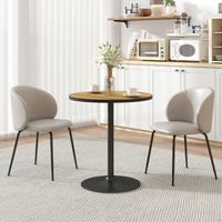 Table à manger ronde Ø70 cm effet chêne, pour 4 personnes, cuisine et salon