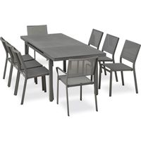 DANIA - Conjunto de comedor de 8 plazas en aluminio - DCB GARDEN