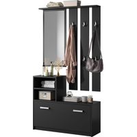 Selsey Yesfir - Juego de recibidor - con espejo - negro - moderno