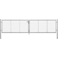 Vidaxl – Portail grillagé en acier galvanisé 400x75 cm – Charnière à boulon pour verrouillage rapide – Résistant à la corrosion – Installation facile