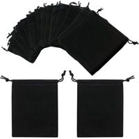 Pair 20 pièces Sacs Cadeaux Bonbons En Velours, Sac En Velours À Cordon Noir, Sac De Velours Portable Petit, Sacs De Rangement Sacs En Velours, Sac À Bijoux À Cordon pour la fête mariage sac bijoux