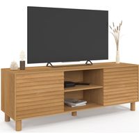 Mobile TV JULIE 140 cm con 2 ante a doghe color rovere