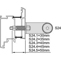 KWS 8B74 Poignée de porte de montage S24-M8,pourHolz,Cheville 30 mm