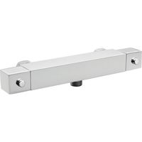 Nuie Chrome Square Thermostatic Shower Bar Valve with Bottom Outlet - JTY316