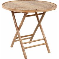 Mobilier à dîner d'extérieur pliable 5 pcs Mobilier de jardin avec coussins bambou
