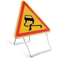 Panneau triangulaire de signalisation 1000 mm cl t1- ''chaussee glissante''
