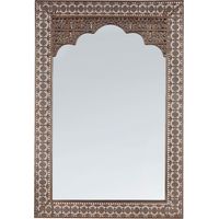 Beliani – Miroir mural oriental rectangulaire en métal cuivré – 60x90 cm – Finition brillante pour salon ou entrée – Décoratif et fonctionnel