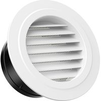 Grille D'aération Vmc - 125 Mm - Plastique Abs Blanc - Écran Anti-insectes Intégré - Pour Salle De Bain Cuisine Bureau Salon Grenier