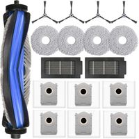 Kit d'accessoires pour Ecovacs Deebot T50 Pro Omni/ T50 Omni Robot Aspirapolvere, 1 brosse principale, 6 sacs à poussière, 4 chiffons de nettoyage, 2 filtres, 4 brosses latérales