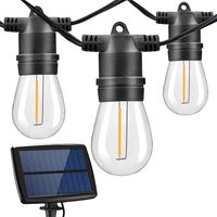 Sysled – Guirlande solaire 20 mètres blanc chaud – Étanche IP65 – Éclairage automatique – Panneaux solaires intégrés – Ampoules LED durables