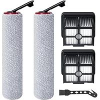 Rouleau de brosse de rechange et Filtre HEPA pour DREAME H15 Pro/H15 Mix/H15 Pro FoamWash /H15S/H12 Pro FlexReach Aspirateur Laveur, 2 rouleaux de brosse + 2 filtres + 1 brosse de nettoyage