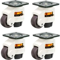 YMYNY Pack of 4 furniture casters, swivel wheel, 60F retractable leveling casters, made of nylon alloy and aluminum, load capacity 250 kg per caster