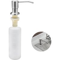 Distributeur de Savon évier Cuisine, Distributeur de détergent encastrable en Acier Inoxydable de Cuisine 300 ML, Distributeur de Savon Rechargeable avec Pompe rotative à 360 ° (Acier Inoxydable)