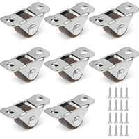 Meubelwielen, 8 stuks, 1,2 cm, kleine rubberen wielen met stalen bovenplaat, mini-stuurwielen, vaste metalen plaat, rubberen stuurwielen met laag profiel voor kleine apparaten, meubels,