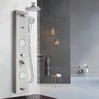 Zamery – Colonne de douche hydromassante – Douche à pluie, massage et cascade – Affichage température LCD – Acier inoxydable SUS 304