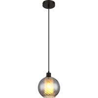 Suspension luminaire suspension lampe de salon boule verre noir fumé H 120 cm