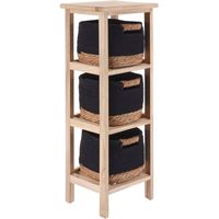 Paulownia-möbel mit 3 schubladen aus pflanzlichen materialien und baumwolle - natur schwarz - Tendance