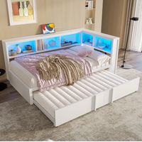 Bett Tagesbett Stauraum 90x200 Ausziehbett Weiß OKMYHOME