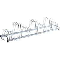 Andrys - Soporte para Bicicletas de Suelo de 7 Puestos, También para Bicicletas con Freno de Disco, Color Plata, 196 x 42 x 40 cm