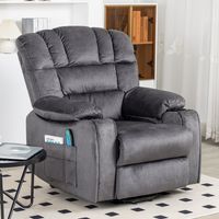 Roomfitters Fauteuil de massage électrique réglable pour personnes âgées, fauteuil réglable électriquement, canapé inclinable en tissu avec 2 porte-gobelets, poches latérales et télécommande pour le s