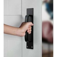Maniglia per porta scorrevole, maniglia per porta dell'armadio, maniglia decorativa, per porte pesanti, porte esterne, porte interne, porte del garage, armadi (nero)