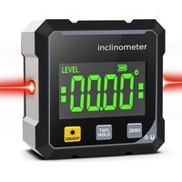 Niveau laser - Anglemètre numérique - Anglemètre numérique avec laser - Laser magnétique puissant à quatre faces pour la mesure d'angle avec double laser - Niveau à bulle numérique