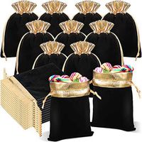 Lot de 30 pochettes à bijoux avec cordon de serrage, pochettes de rangement pour cadeaux, pochettes pour bonbons de mariage (noir)