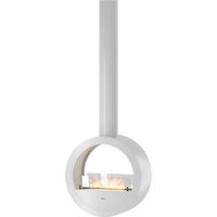 Cheminée Bioéthanol Suspendue Incyrcle Slim 2Side - Design Rond Avec Double Façade Ouverte D.70 Cm Blanc