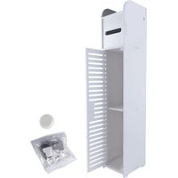 Meuble de Rangement pour Salle de Bain Haut, Meuble de Salle de Bain à Poser au Sol, Meuble de Salle de Bain sur Pied, Rangement de vanité Haute Brillance, Armoire de Salle de Bain étanche