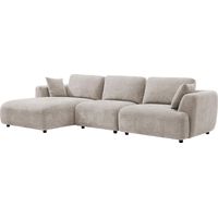 Divano angolare sinistro in tessuto beige TINDRALO