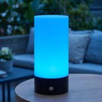 Lampada da tavolo a LED lampada da tavolo per esterni lampada da giardino per interni batteria ricaricabile touch dimmer USB nero cambio colore RGB, metallo, 1,8W 100lm bianco caldo, DxH 8,8x19 cm